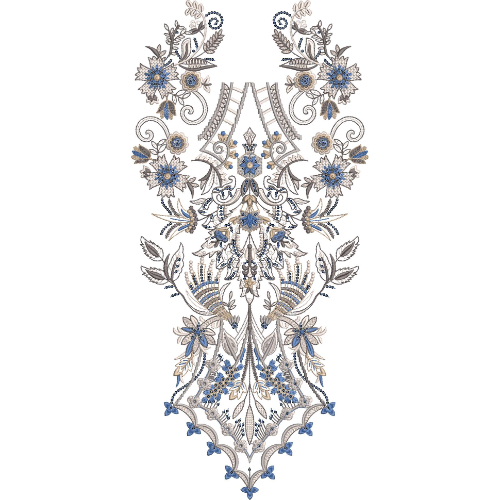 Neck Flower Embroidery Design