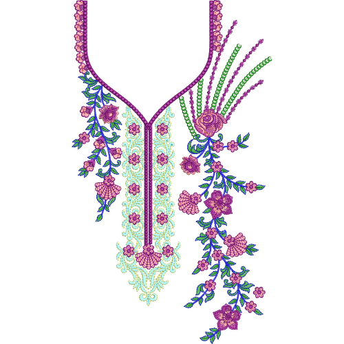 Unique Neck Embroidery Design