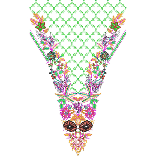 Unique Neck Embroidery Design