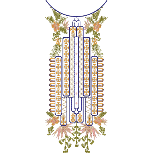 Neck Flower Embroidery Design