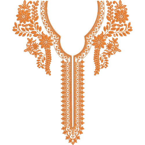 Neck Flower Embroidery Design
