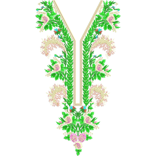 Neck Flower Embroidery Design