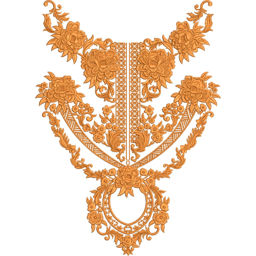 Neck Flower Embroidery Design