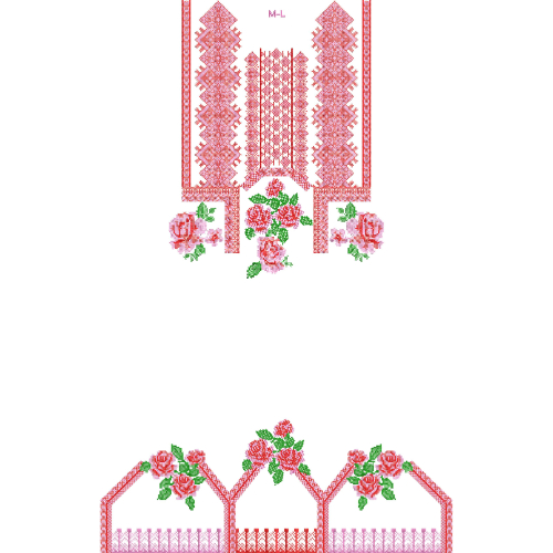 Neck Flower Embroidery Design