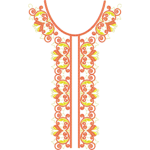 Unique Neck Embroidery Design