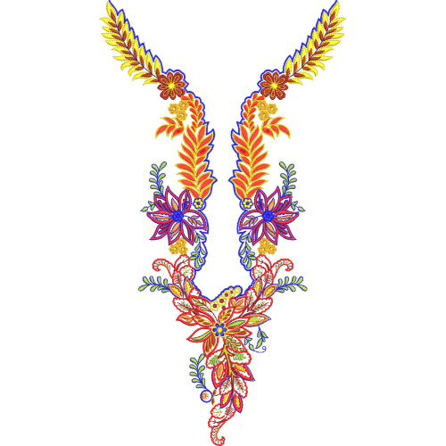 Unique Neck Embroidery Design