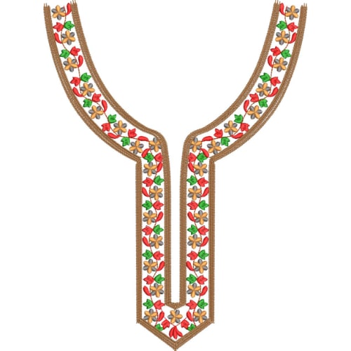 Neck Flower Embroidery Design