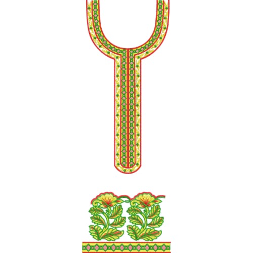 Neck Flower Embroidery Design
