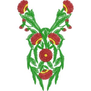 Neck Flower Embroidery Design
