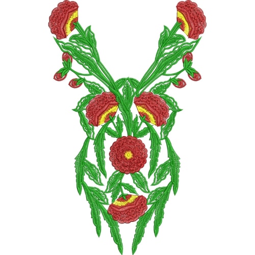 Neck Flower Embroidery Design