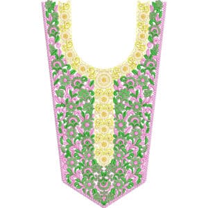 Neck Flower Embroidery Design