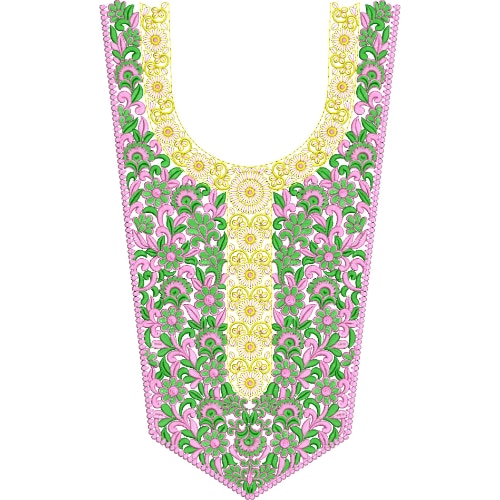 Neck Flower Embroidery Design