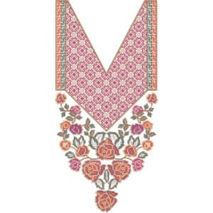 Neck Flower Embroidery Design
