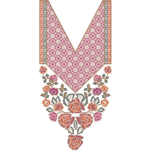 Neck Flower Embroidery Design