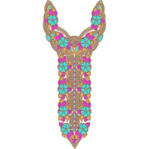 Neck Flower Embroidery Design