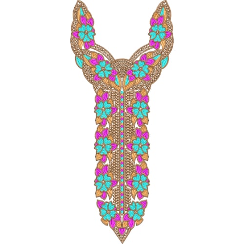 Neck Flower Embroidery Design