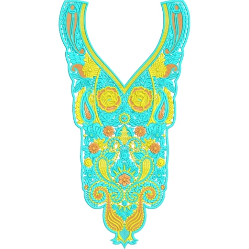 Neck Flower Embroidery Design