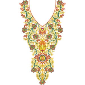 Neck Flower Embroidery Design