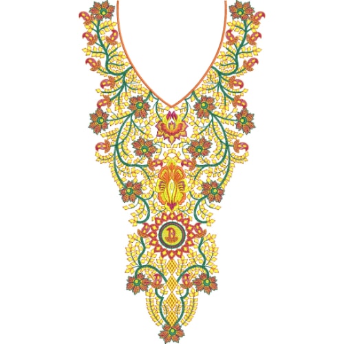 Neck Flower Embroidery Design