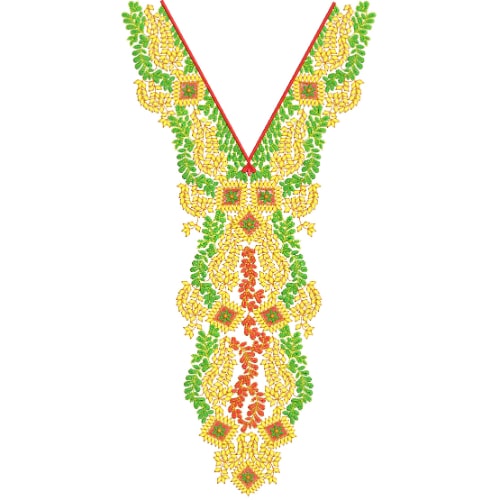 Unique Neck Embroidery Design