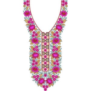Neck Flower Embroidery Design