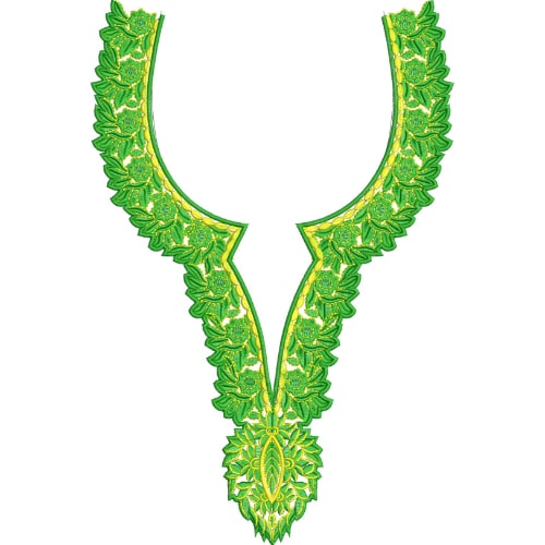 Neck Flower Embroidery Design