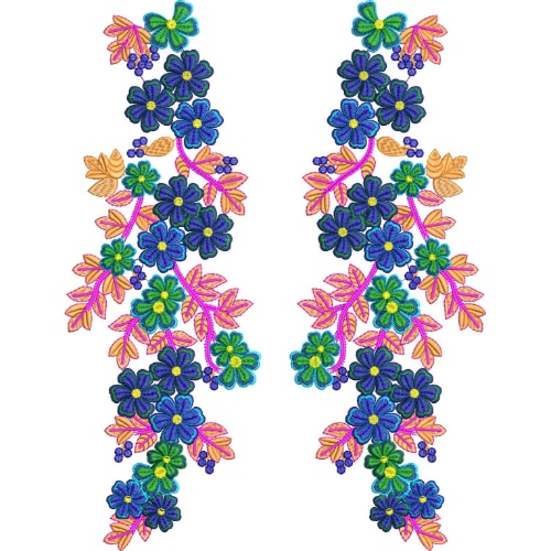 Neck Flower Embroidery Design