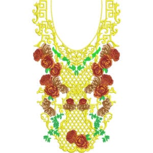 Neck Flower Embroidery Design