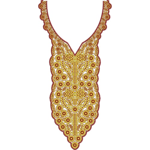 Unique Neck Embroidery Design