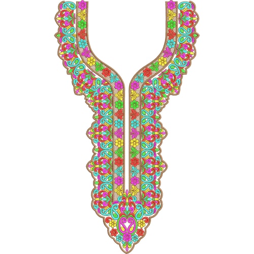 Neck Flower Embroidery Design