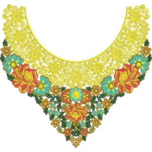 Neck Flower Embroidery Design