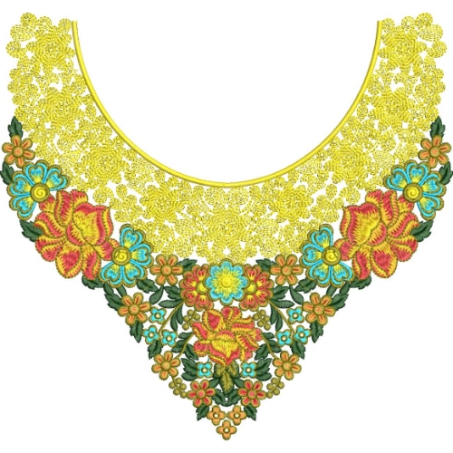 Neck Flower Embroidery Design