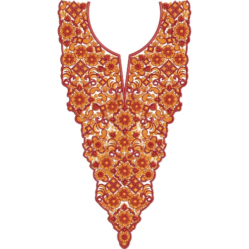 Neck Flower Embroidery Design