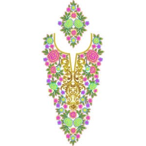 Neck Flower Embroidery Design