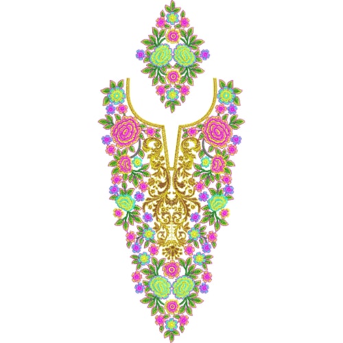 Neck Flower Embroidery Design