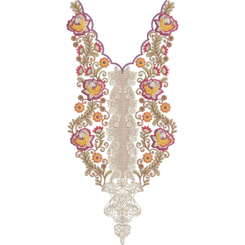Neck Flower Embroidery Design