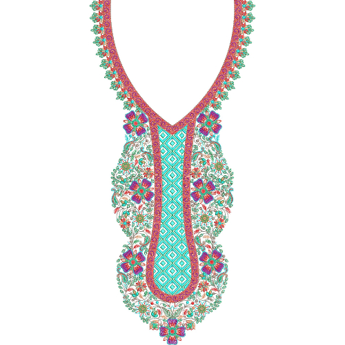 Neck Flower Embroidery Design