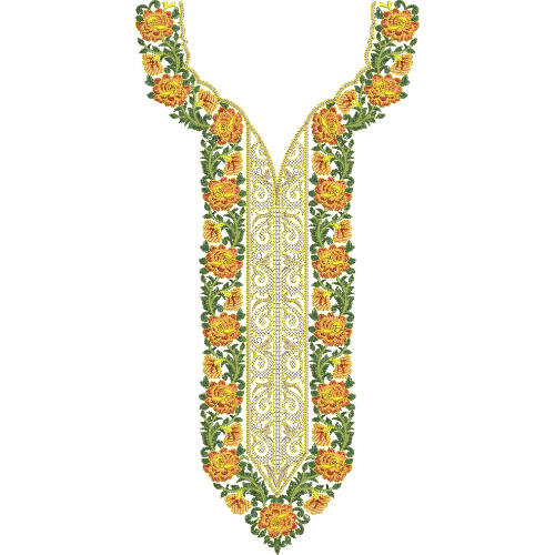Unique Neck Embroidery Design