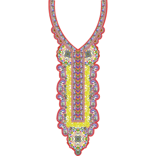 Neck Flower Embroidery Design