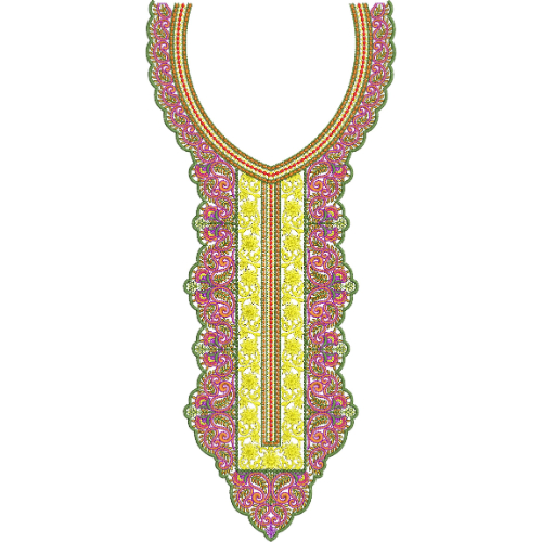 Neck Flower Embroidery Design