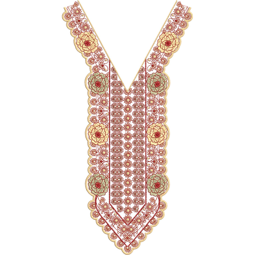 Neck Flower Embroidery Design