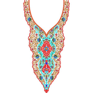 Neck Flower Embroidery Design
