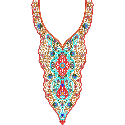 Neck Flower Embroidery Design