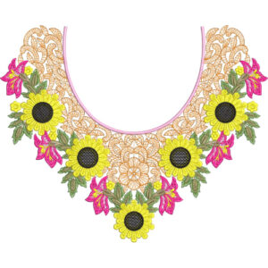 Neck Flower Embroidery Design