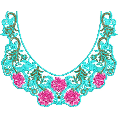 Neck Flower Embroidery Design