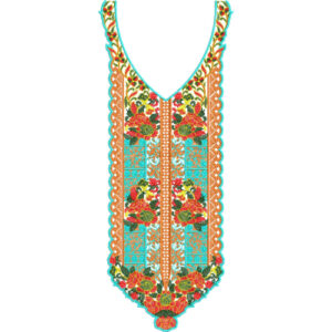 Neck Flower Embroidery Design