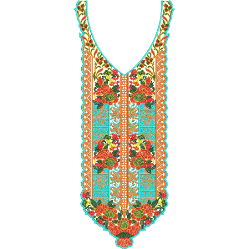 Neck Flower Embroidery Design