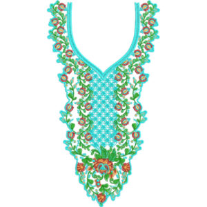 Neck Flower Embroidery Design