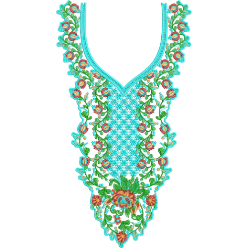 Neck Flower Embroidery Design