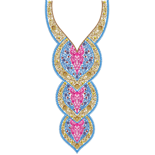 Neck Flower Embroidery Design